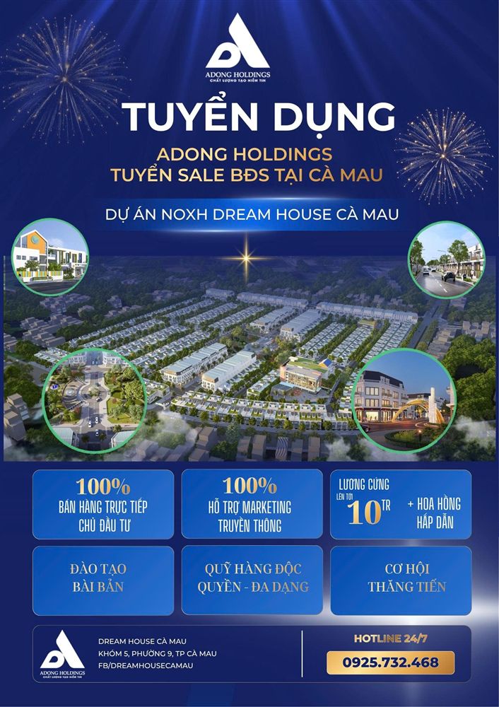 BỨT PHÁ THU NHẬP CÙNG Á ĐÔNG HOLDINGS TUYỂN DỤNG CHUYÊN VIÊN KINH DOANH NHÀ Ở XÃ HỘI CÀ MAU