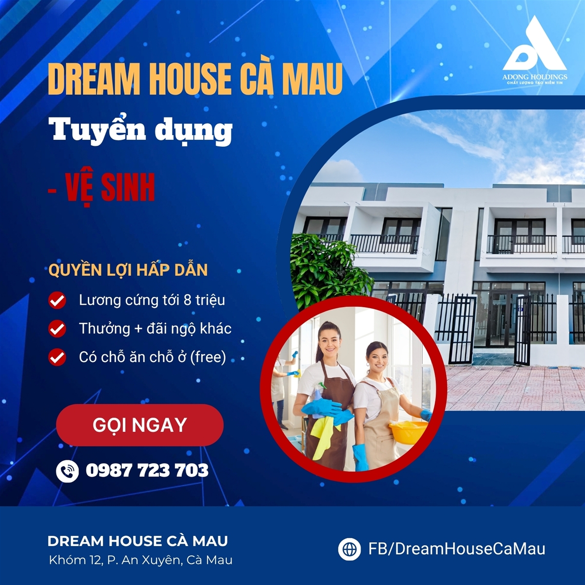 Á Đông Holding tuyển dụng bảo vệ cho dự án Dream House Cà Mau
